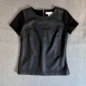 MICHAEL KORS | Faux Leather Short Sleeve Tee; Women’s Size 8